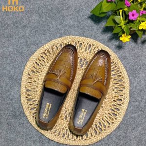 Textured Tassel Loafers