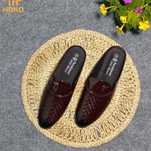 Embossed Velvet Half Shoe