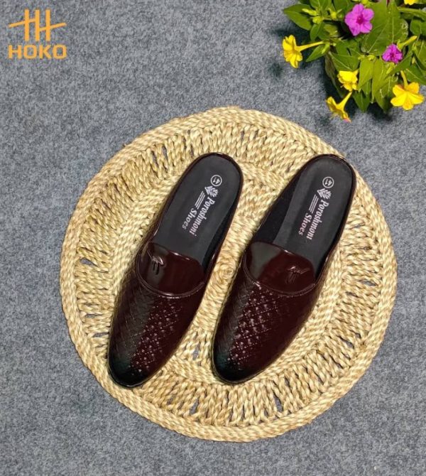 Embossed Velvet Half Shoe